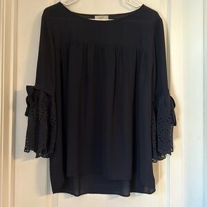 LOFT Women’s Scoop Neck Blouse Bell Sleeves Size Large